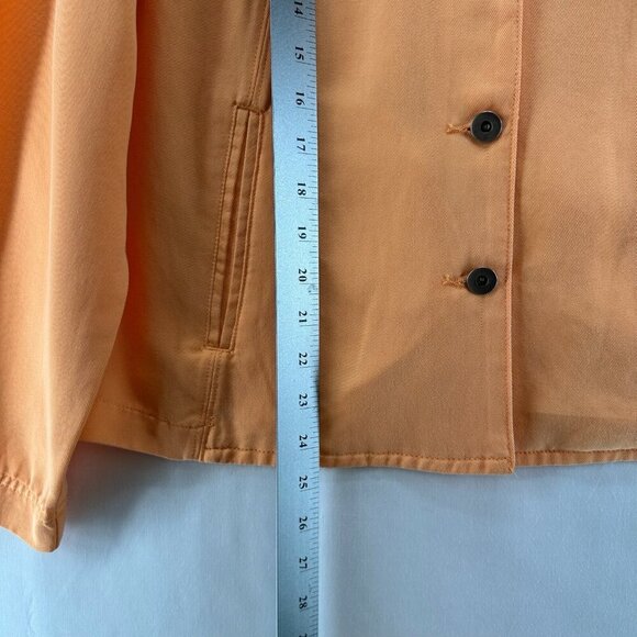Coldwater Creek Jacket Womens Sz PL A-Line Seam Tencel Twill Button Front Orange - Picture 11 of 11